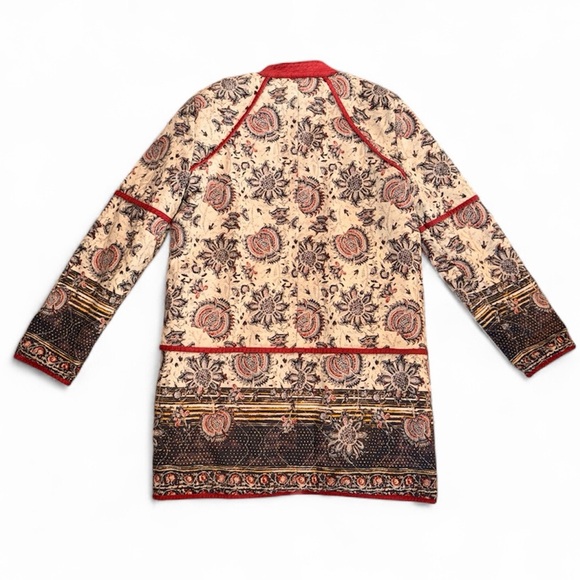 Free People Reversible Quilted Jacket – Boho Floral Print Zip Front - Size S - Picture 4 of 11